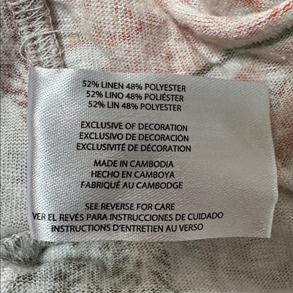 Orvis Multicolor Leaf Print Short Sleeve Top - Picture 7 of 7